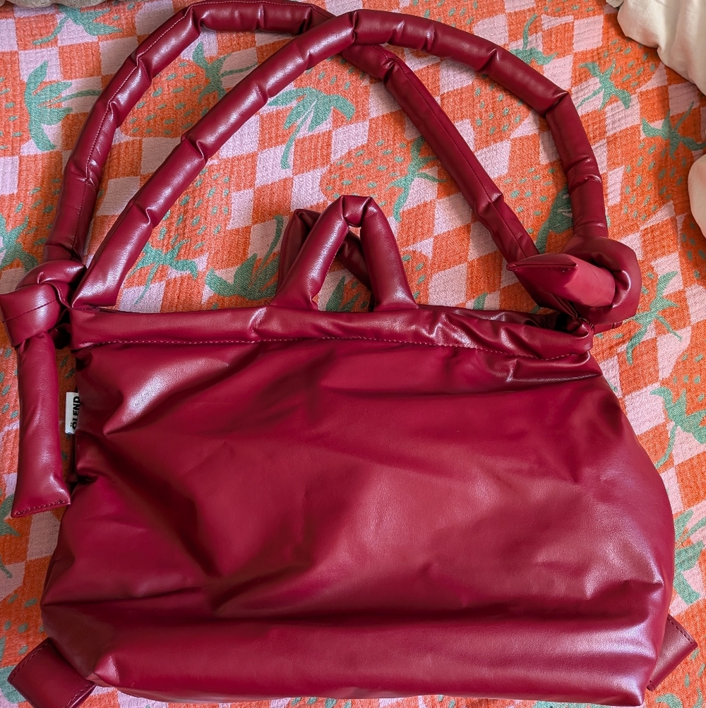 Olend Cherry Red Shoulder Bag - Soft Vegan Leather